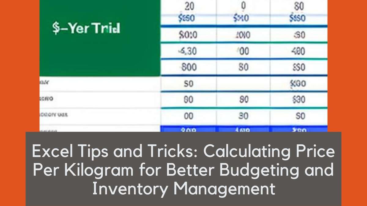Excel Tips and Tricks: Calculating Price Per Kilogram for Better Budgeting and Inventory Management